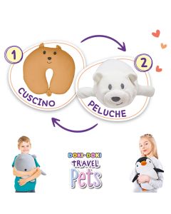 Travel Pets Orso - Cuscino da viaggio diventa un maxi peluche