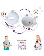 Travel Pets Balenottera - Cuscino da viaggio diventa un maxi peluche