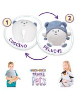 Travel Pets Orsetto con cappello - Cuscino da viaggio diventa un maxi peluche