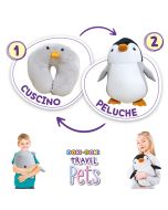 Travel Pets Pinguino - Cuscino da viaggio diventa un maxi peluche