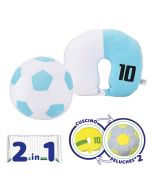 Travel Football White - Cuscino da viaggio diventa un pallone peluche