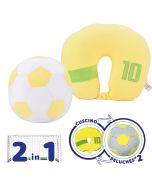 Travel Football Yellow - Cuscino da viaggio diventa un pallone peluche
